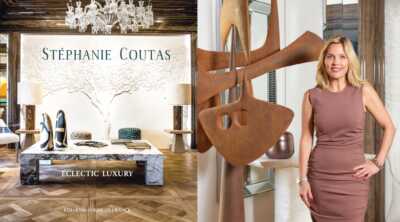 La designer Stéphanie Coutas avec la couverture de son ivre