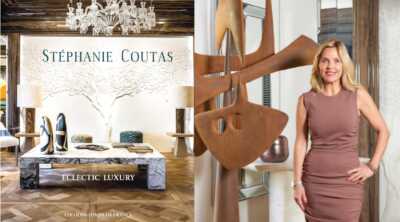 La designer Stéphanie Coutas avec la couverture de son livre